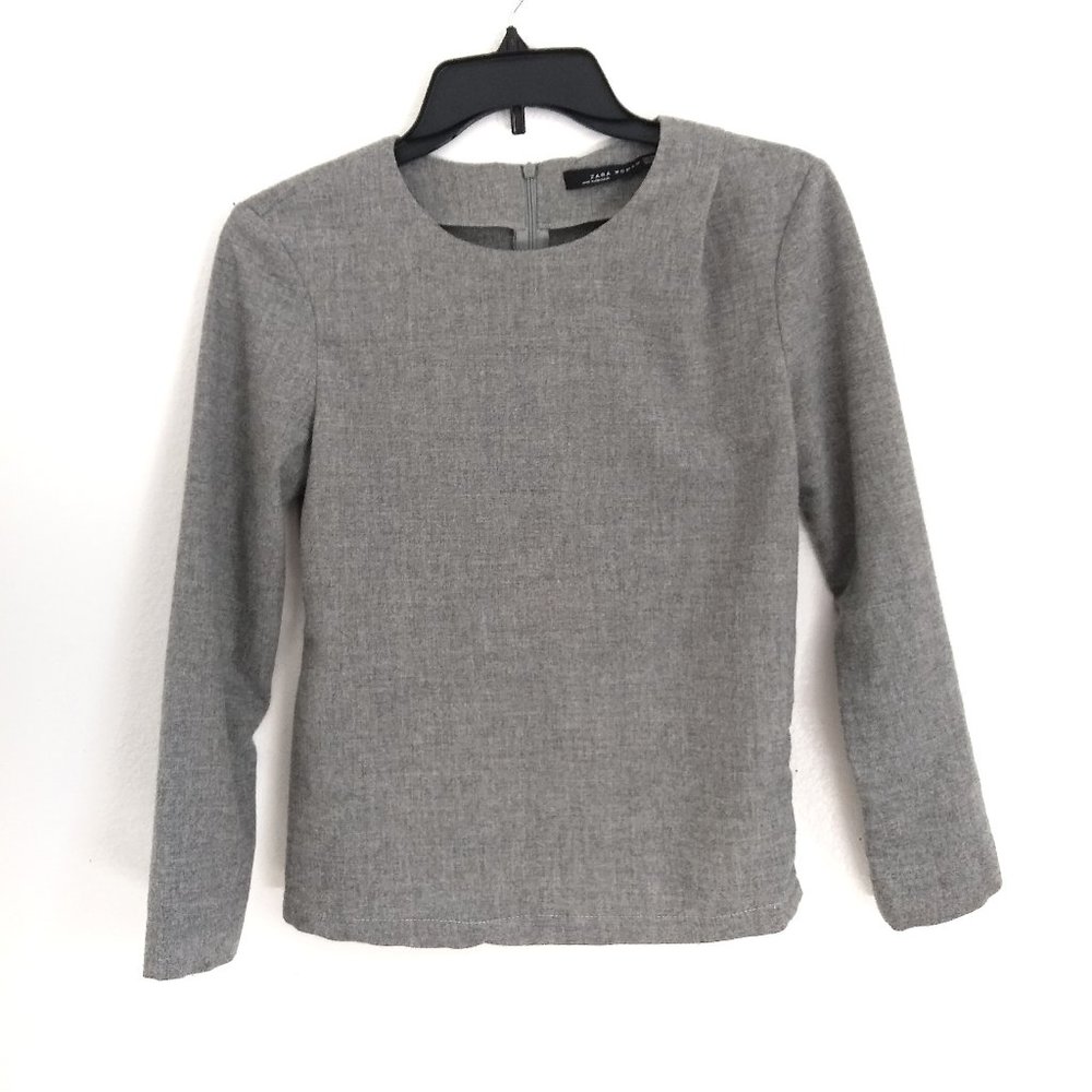 ZARA Woman Gray Wool Blouse Size XS